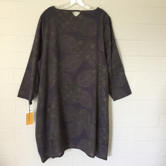 Dress Boat Neck Long Sleeve Art to Wear NWT OS - Picture 7 of 11